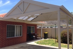 Timber Gable Pergola with Suntuff Roofing in Sturt